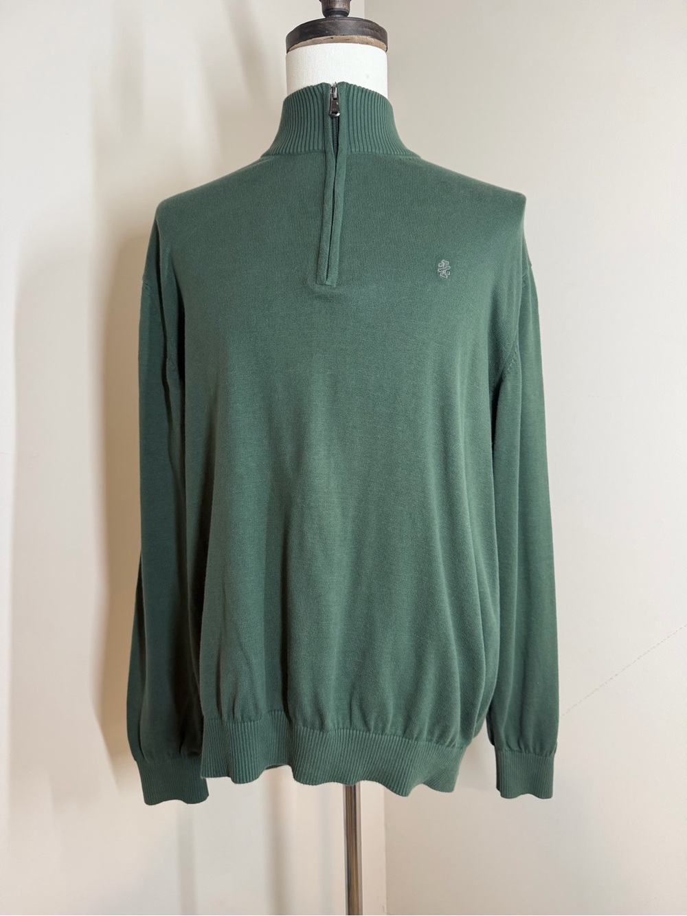 IZOD Men’s Saltwater Relaxed Classics Dark Green 1/4 Zip Long Sleeve - Size XXL
